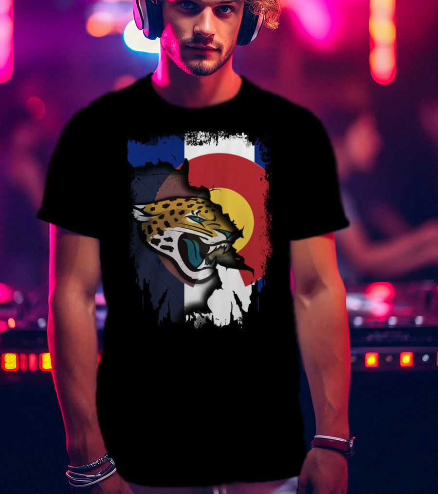 Colorado Flag With Jaguars Roaring Spirit T-Shirt