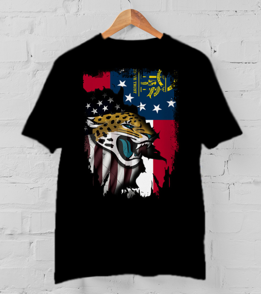 Together Georgia Flag Grunge With Jaguars American Patriotism T-Shirt