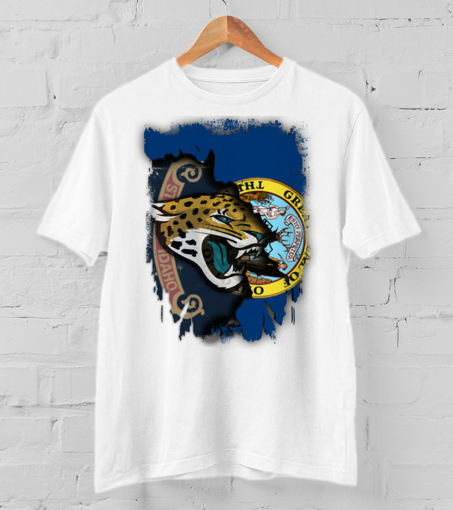 Idaho State Seal And Jaguar Head Combination T-Shirt