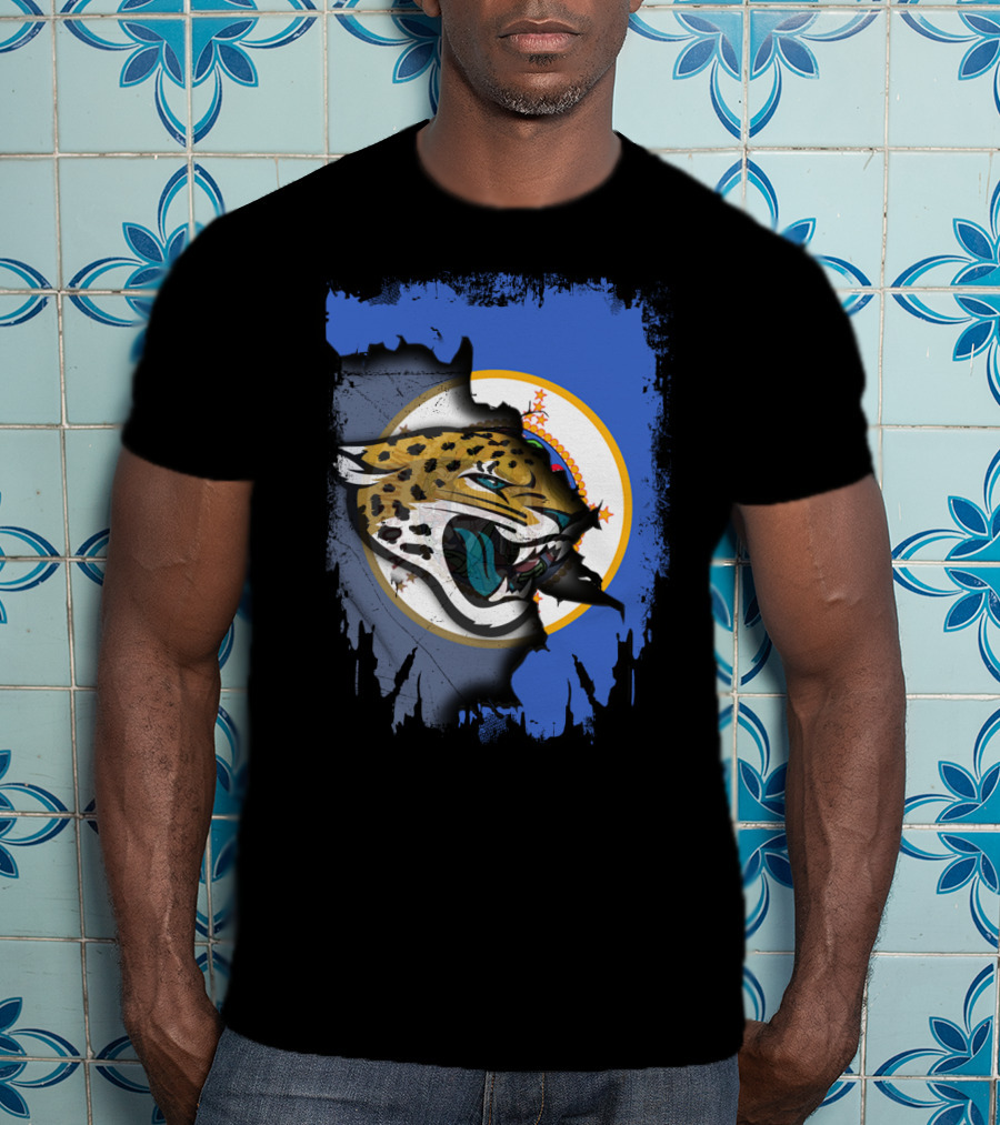 Together Minnesota With Jaguars Emblem Against Blue Background T-Shirt