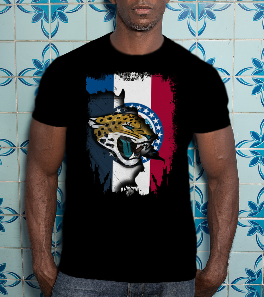 Missouri Flag With Jaguars Roaring Spirit T-Shirt