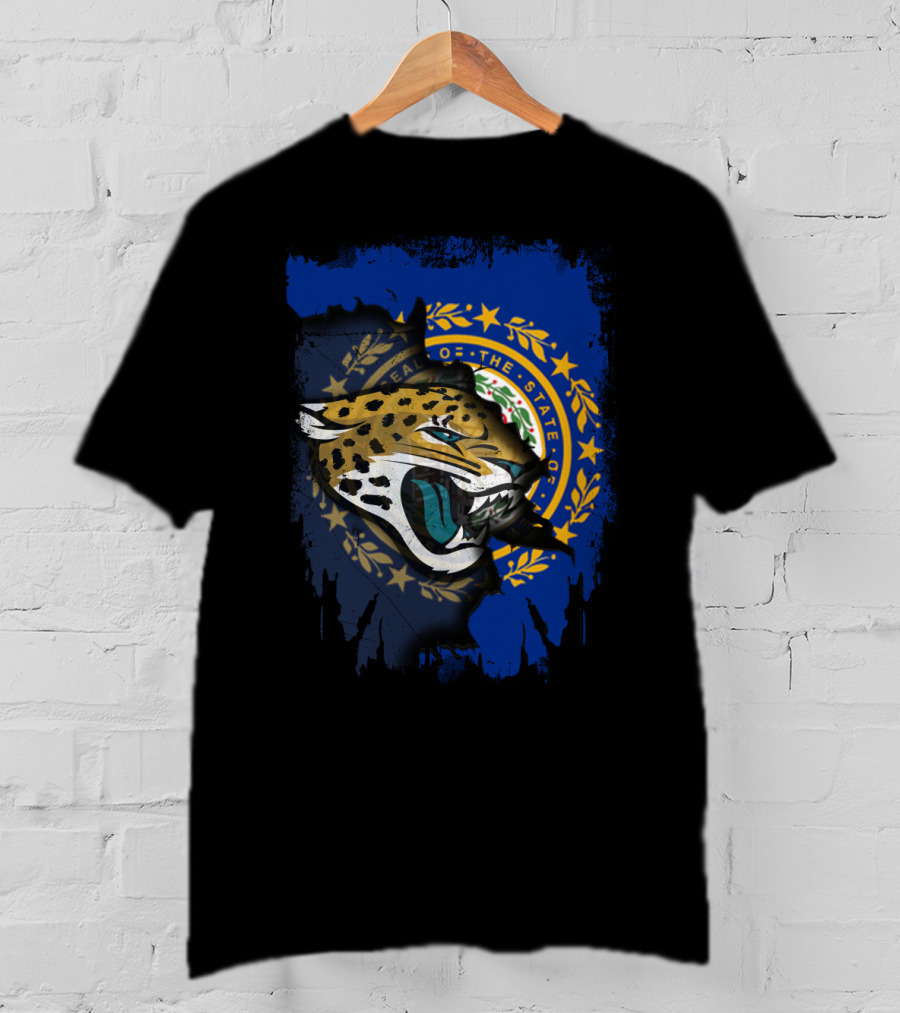New Hampshire State Seal And Jaguars Football Fusion T-Shirt