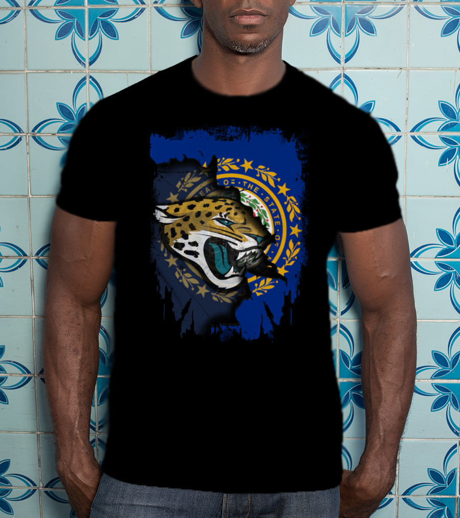 New Hampshire State Seal And Jaguars Football Fusion T-Shirt