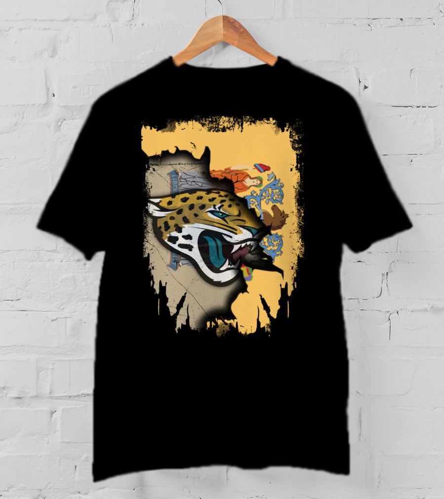 New Jersey Flag With Jaguars Emblem Integration T-Shirt