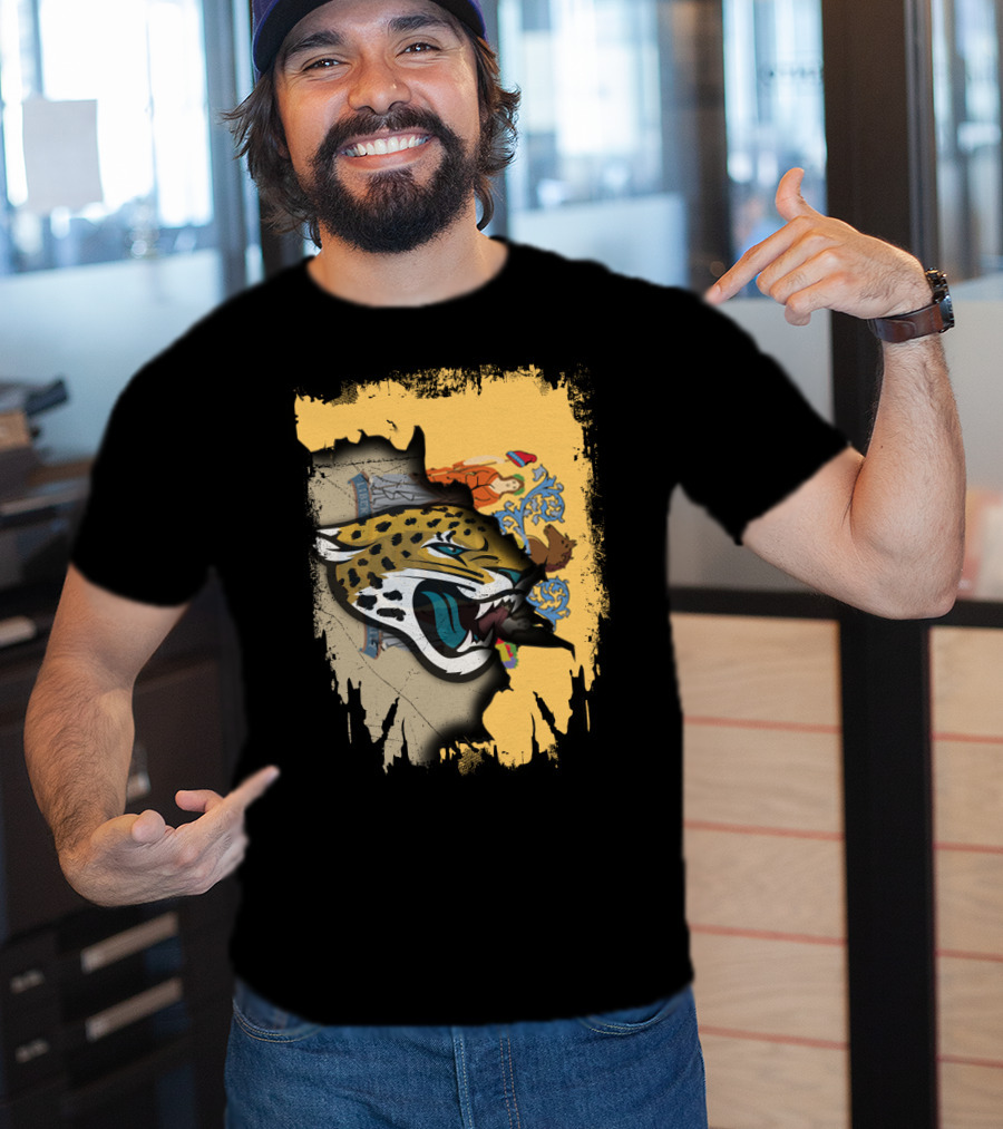 New Jersey Flag With Jaguars Emblem Integration T-Shirt