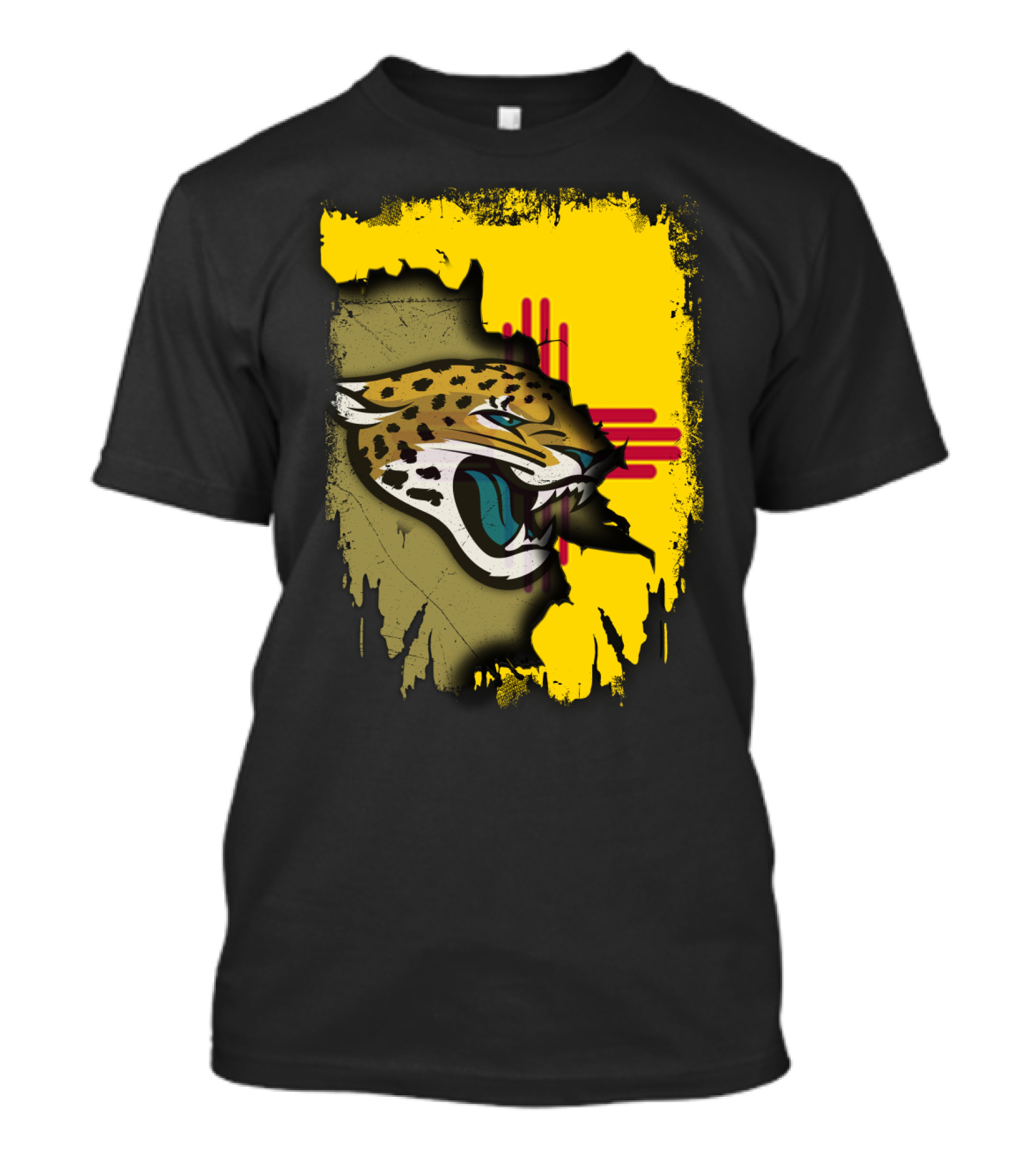 Together New Mexico With Jaguars Zia Symbol Background T-Shirt