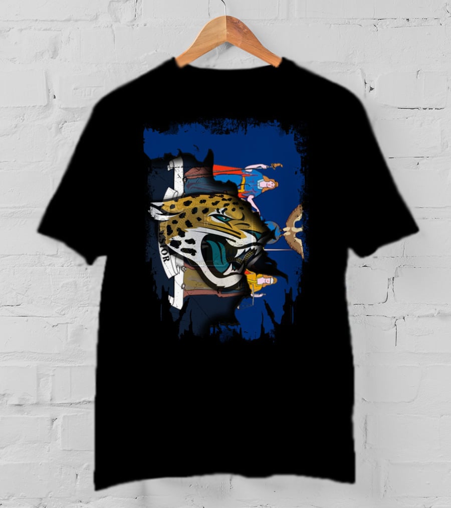 New York Emblem With Jaguars Logo Overlay T-Shirt