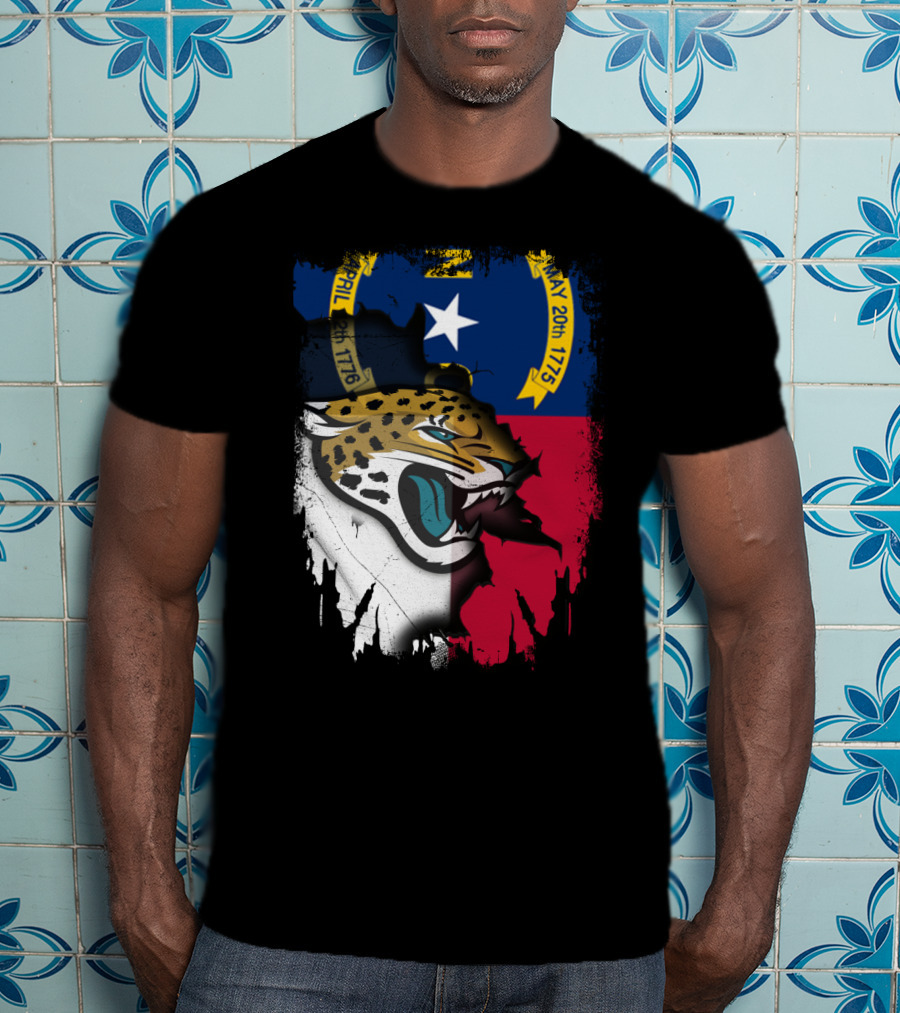 North Carolina Flag Jaguar Face Integration T-Shirt