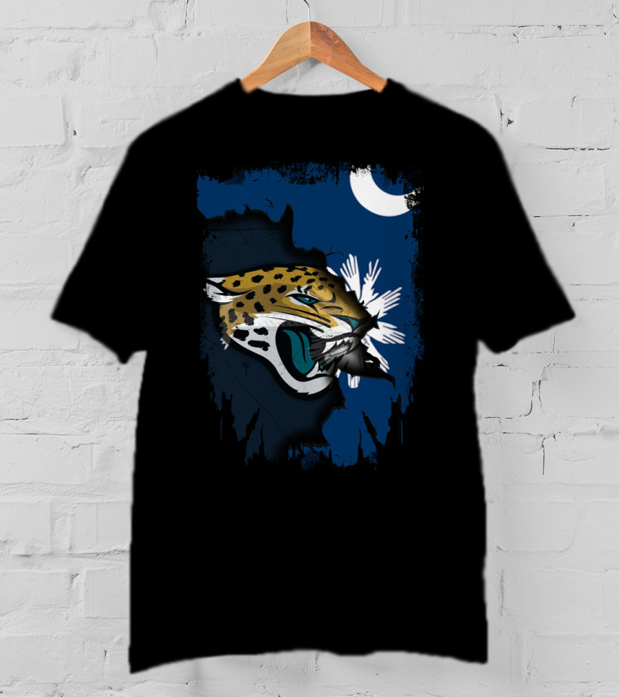 Together South Carolina Jaguars State Pride Moon Palmetto T-Shirt