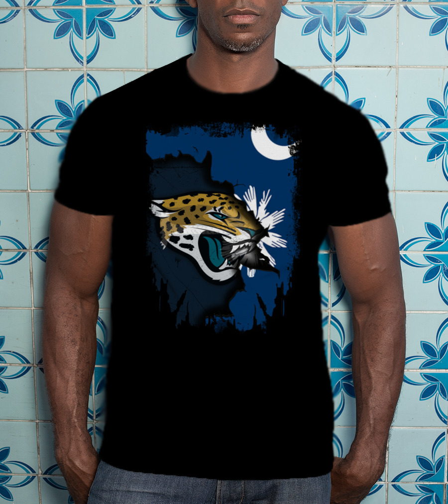Together South Carolina Jaguars State Pride Moon Palmetto T-Shirt