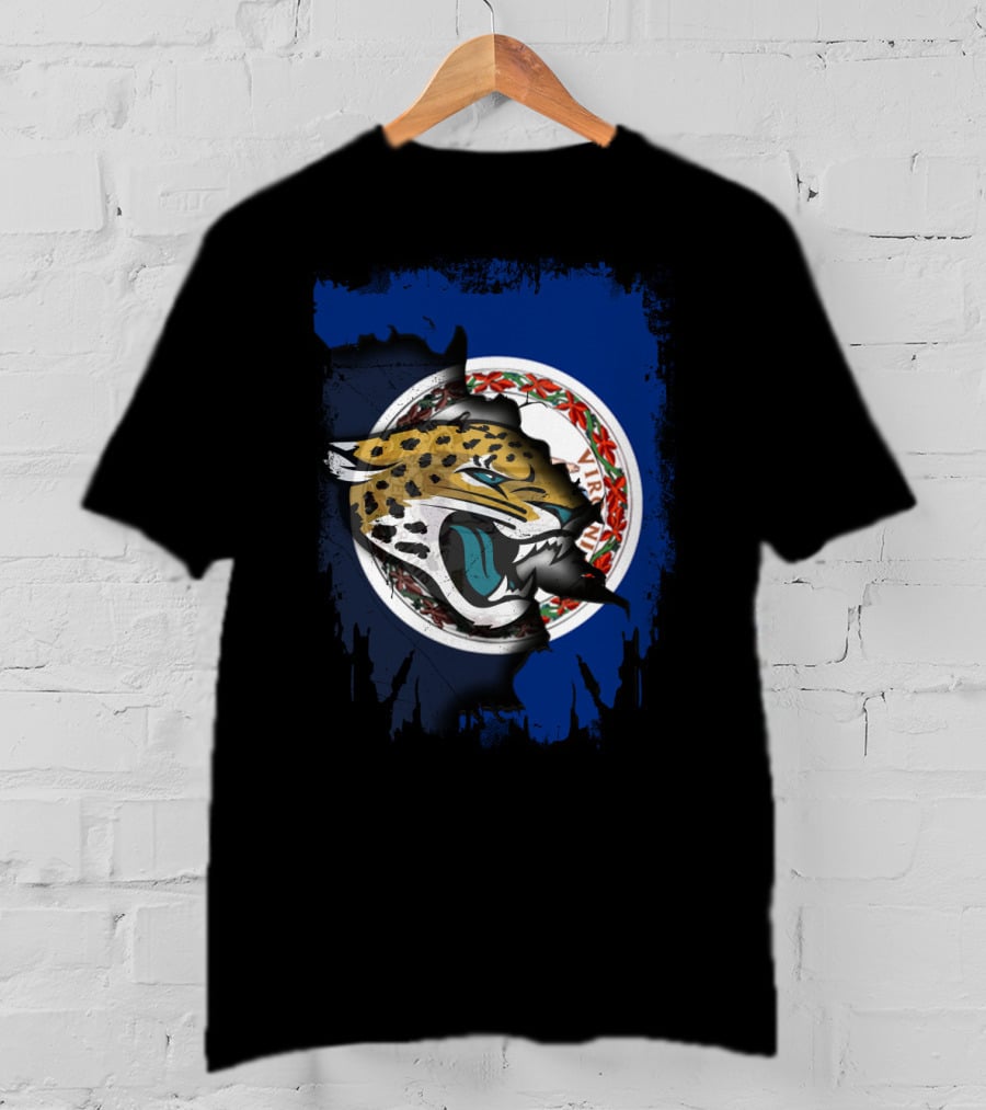Virginia Jaguars Roaring Through State Seal Flag T-Shirt
