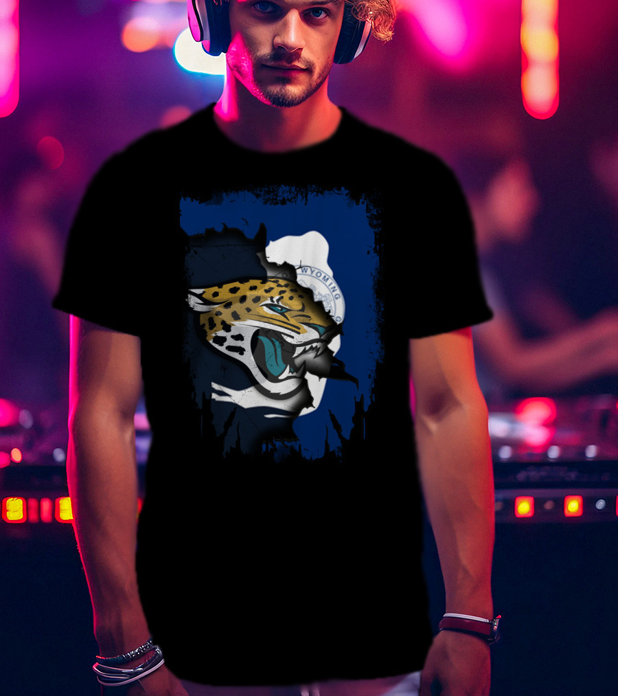 Wyoming State Pride With Jaguars Integration T-Shirt