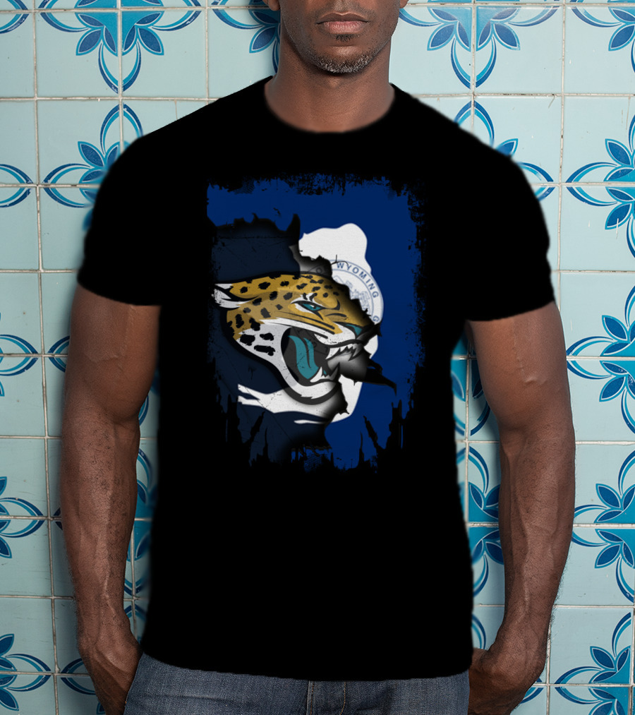 Wyoming State Pride With Jaguars Integration T-Shirt