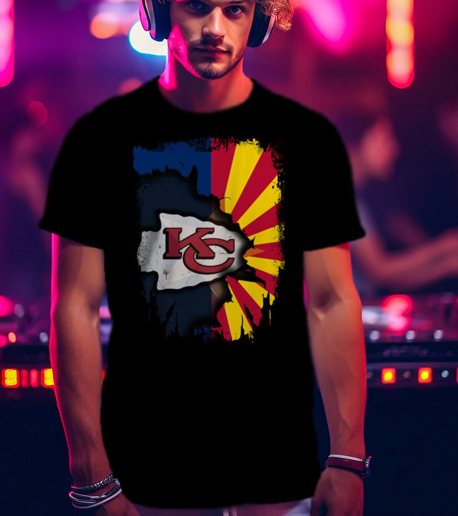 Arizona Sun With Kansas City Chiefs Logo Fusion T-Shirt