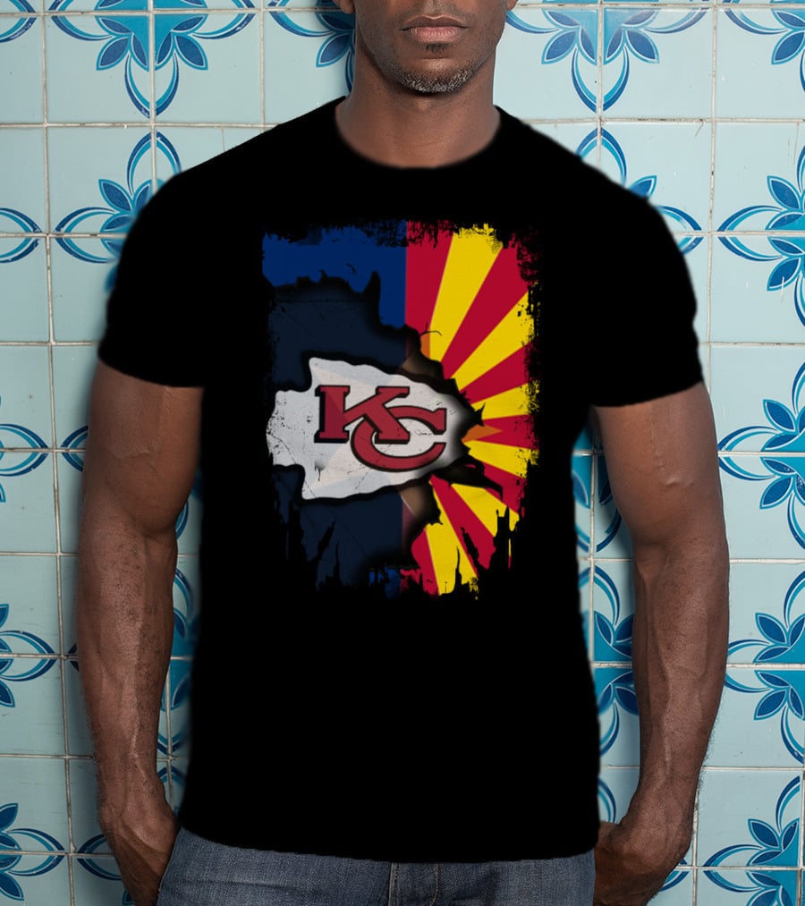 Arizona Sun With Kansas City Chiefs Logo Fusion T-Shirt
