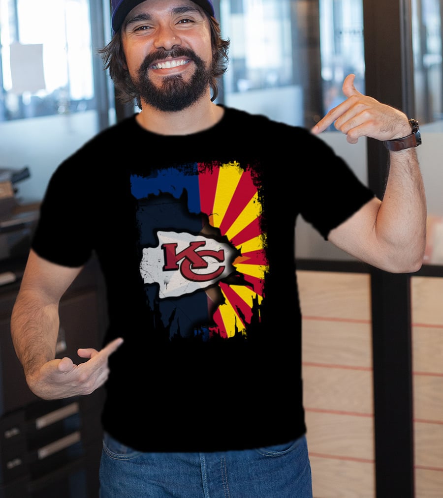 Arizona Sun With Kansas City Chiefs Logo Fusion T-Shirt