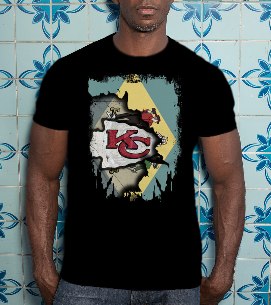 Kansas City Chiefs Delaware Pride Flag Fusion T-Shirt