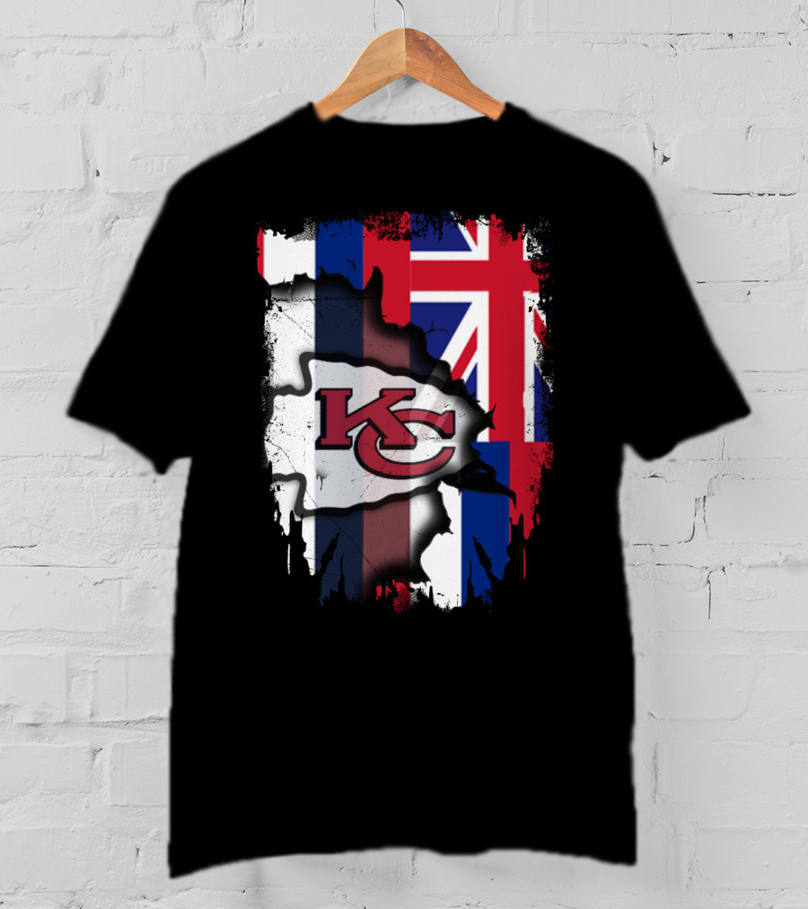 Together Hawaii Kansas City Chiefs Union Jack Flag T-Shirt