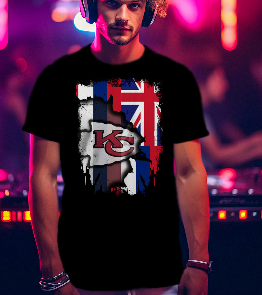 Together Hawaii Kansas City Chiefs Union Jack Flag T-Shirt