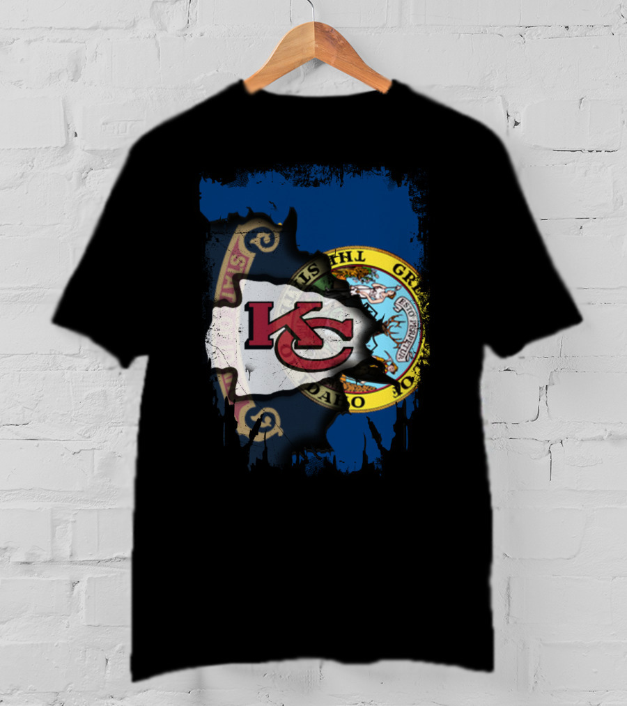 Kansas City Chiefs Idaho Flag Fusion T-Shirt