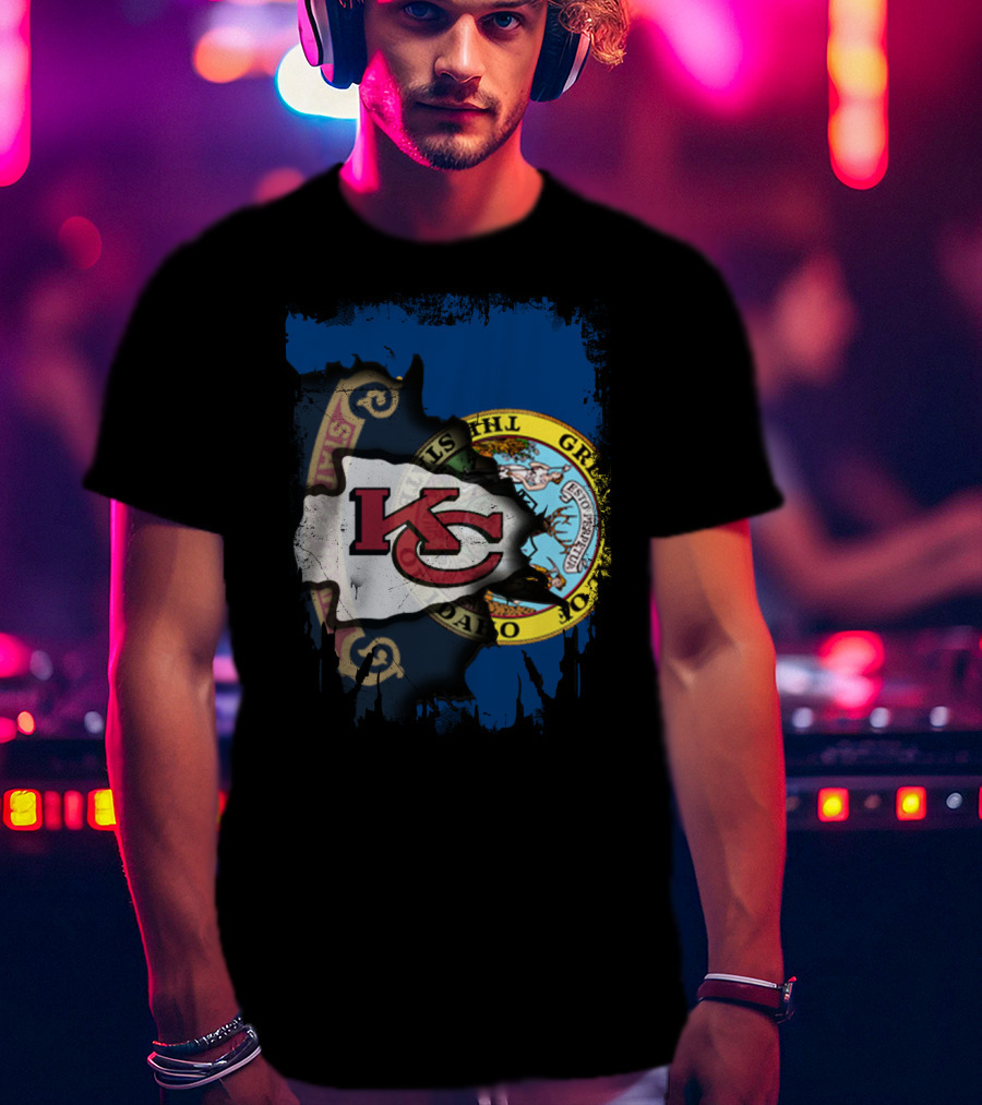 Kansas City Chiefs Idaho Flag Fusion T-Shirt