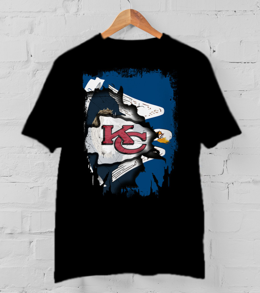 Together Louisiana With Kansas City Chiefs And Bald Eagle T-Shirt