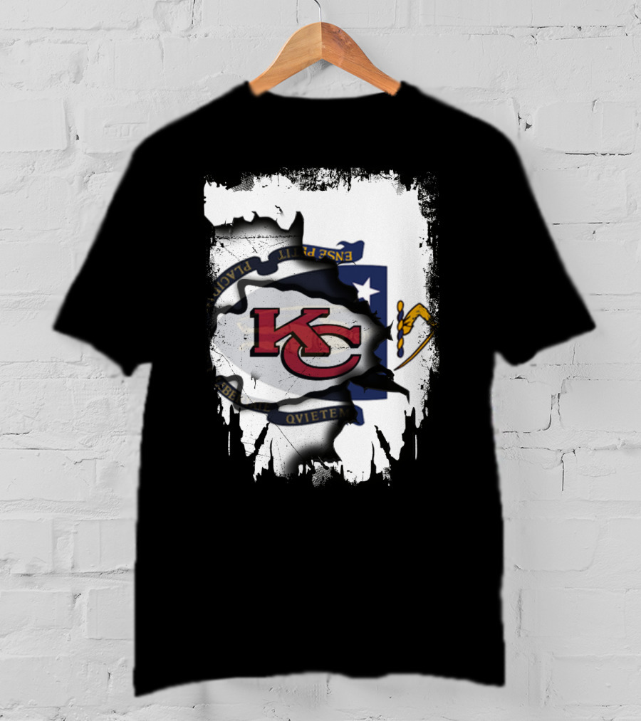 Kansas City Chiefs Massachusetts Flag Unity T-Shirt