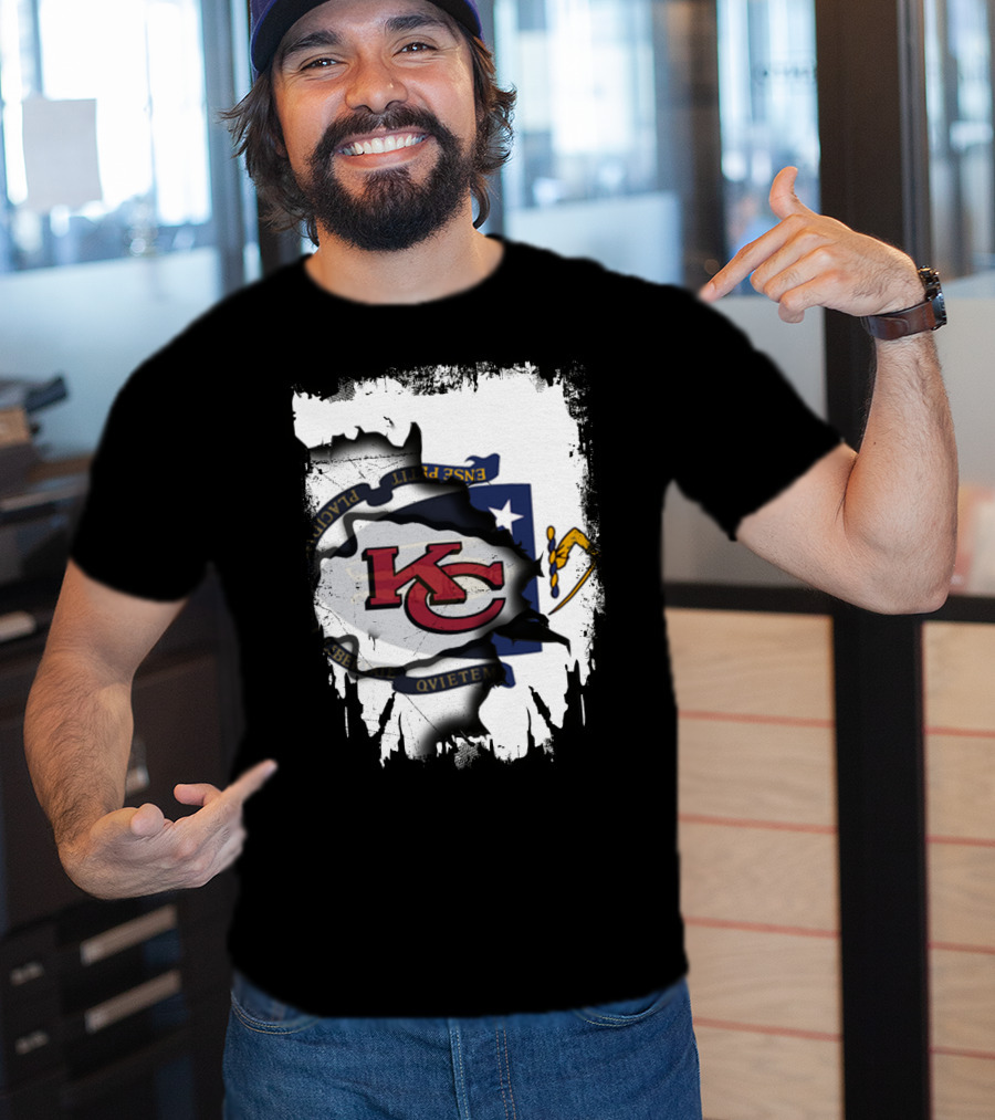 Kansas City Chiefs Massachusetts Flag Unity T-Shirt