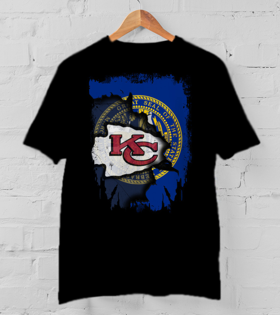 Nebraska State Seal With Kansas City Chiefs T-Shirt