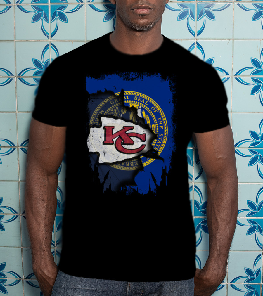 Nebraska State Seal With Kansas City Chiefs T-Shirt