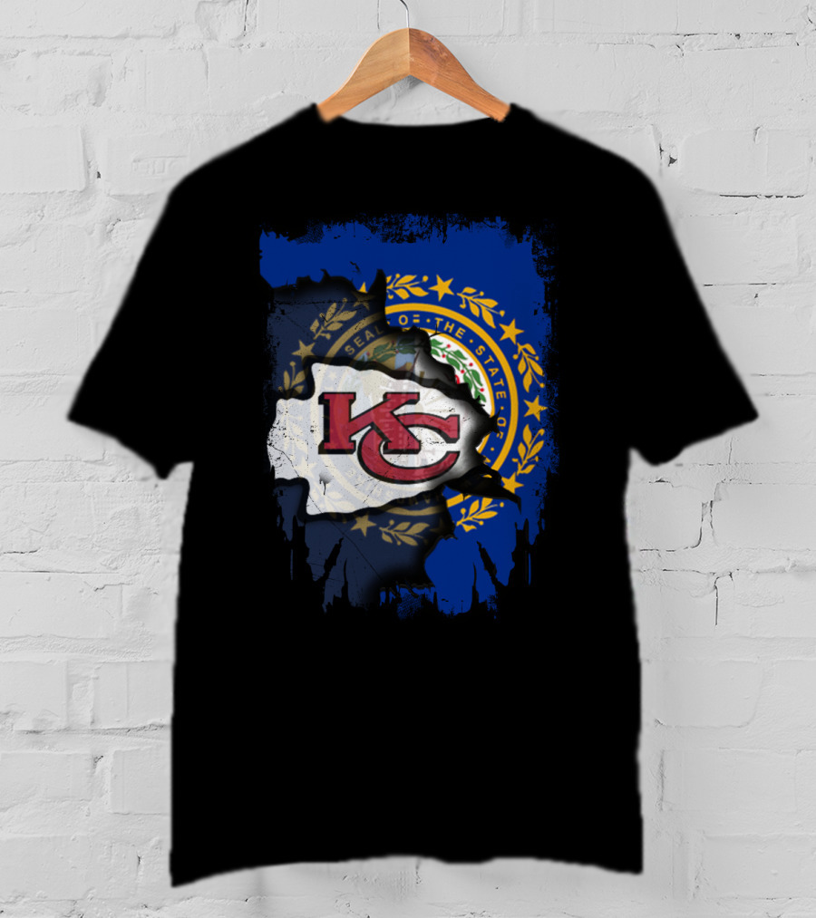 New Hampshire State Seal KC Chiefs Logo Fusion T-Shirt