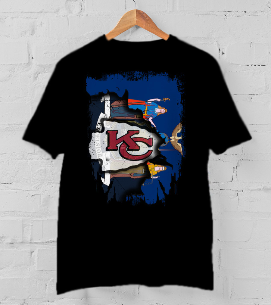 Together New York With KC Chiefs Logo And State Flag Elements T-Shirt