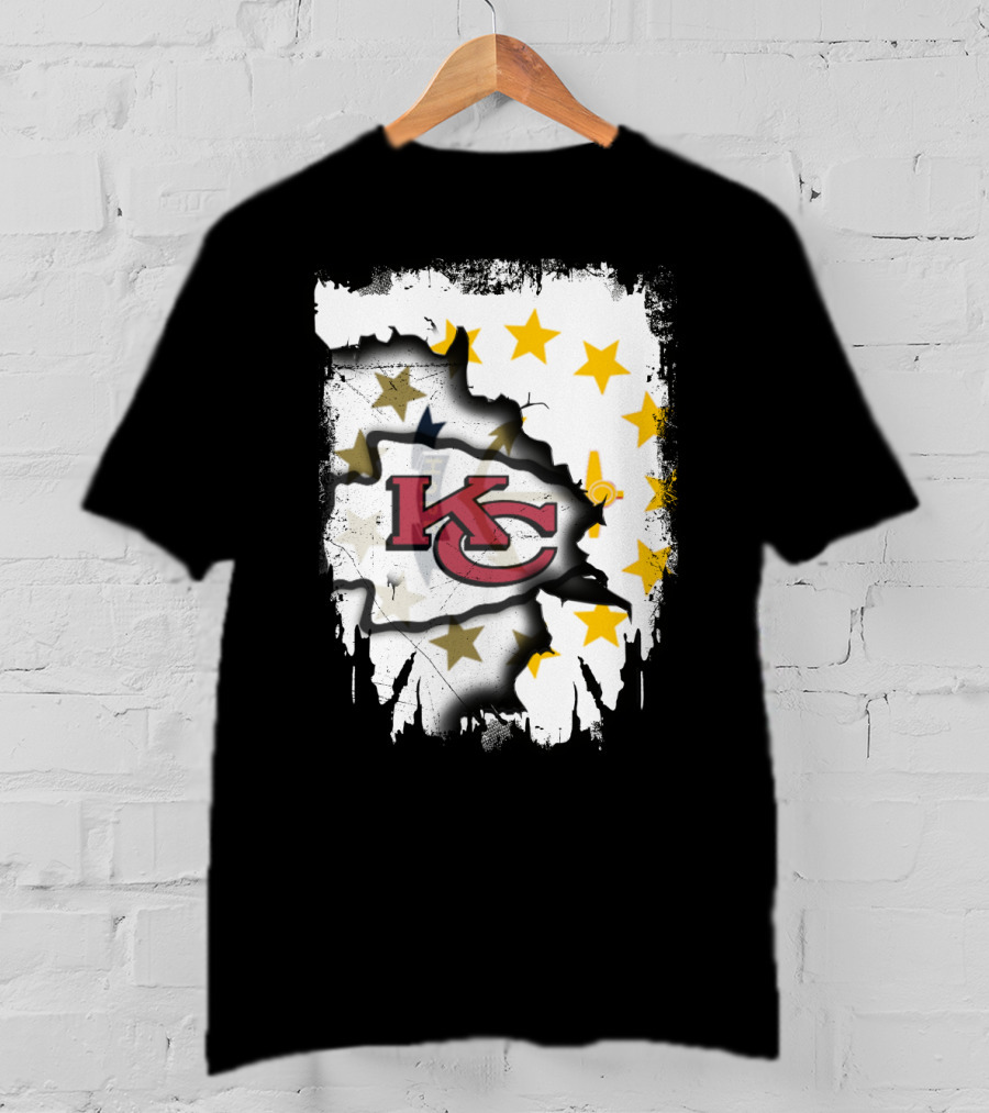Together Rhode Island With KC Chiefs Burst Stars T-Shirt