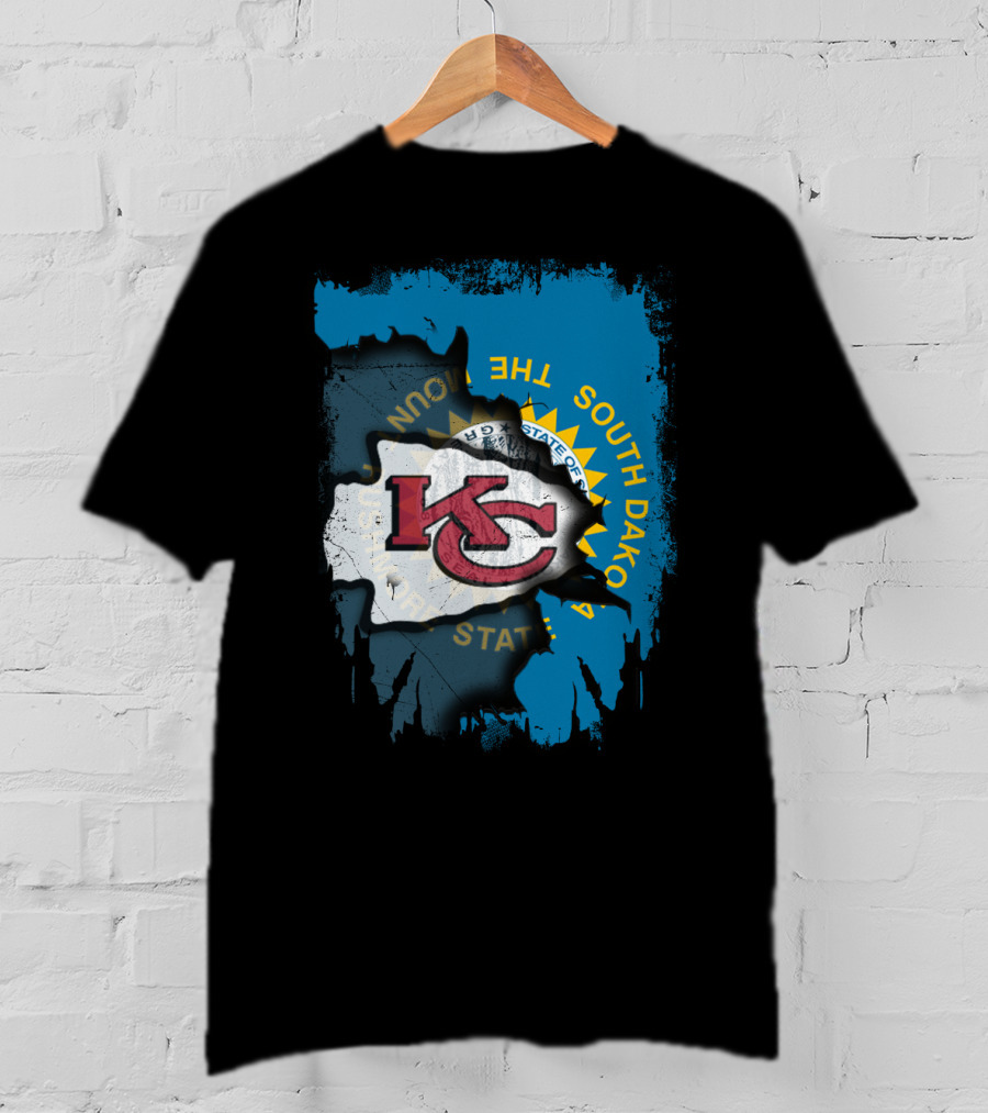 Together South Dakota Kansas City Chiefs State Flag T-Shirt