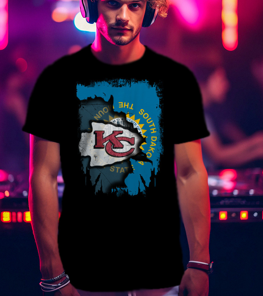 Together South Dakota Kansas City Chiefs State Flag T-Shirt