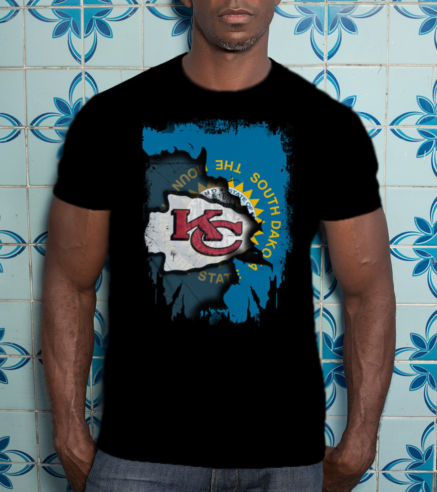 Together South Dakota Kansas City Chiefs State Flag T-Shirt