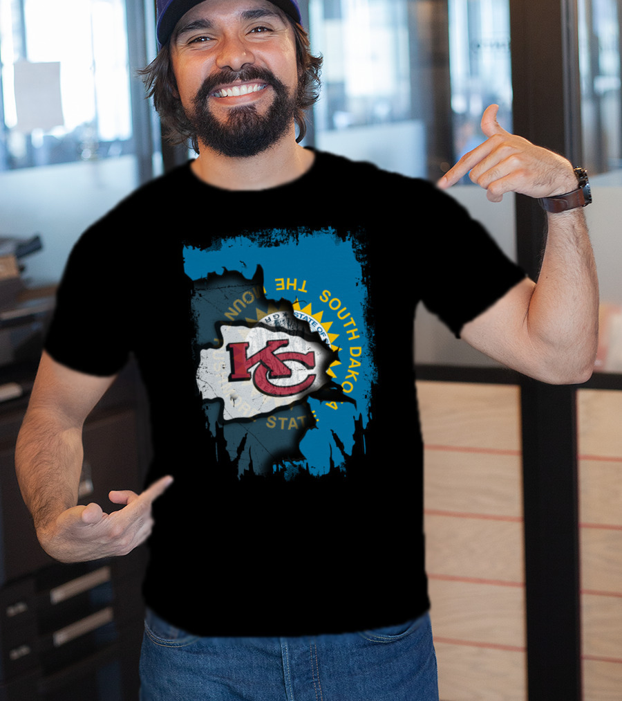 Together South Dakota Kansas City Chiefs State Flag T-Shirt