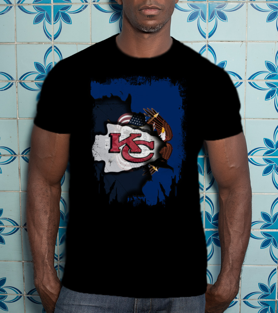 Together Utah KC Chiefs American Flag Eagle T-Shirt