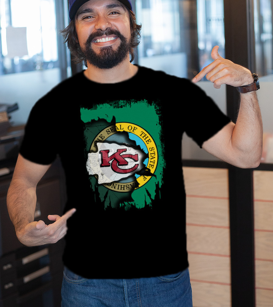 Together Washington State Seal With Kansas City Chiefs T-Shirt