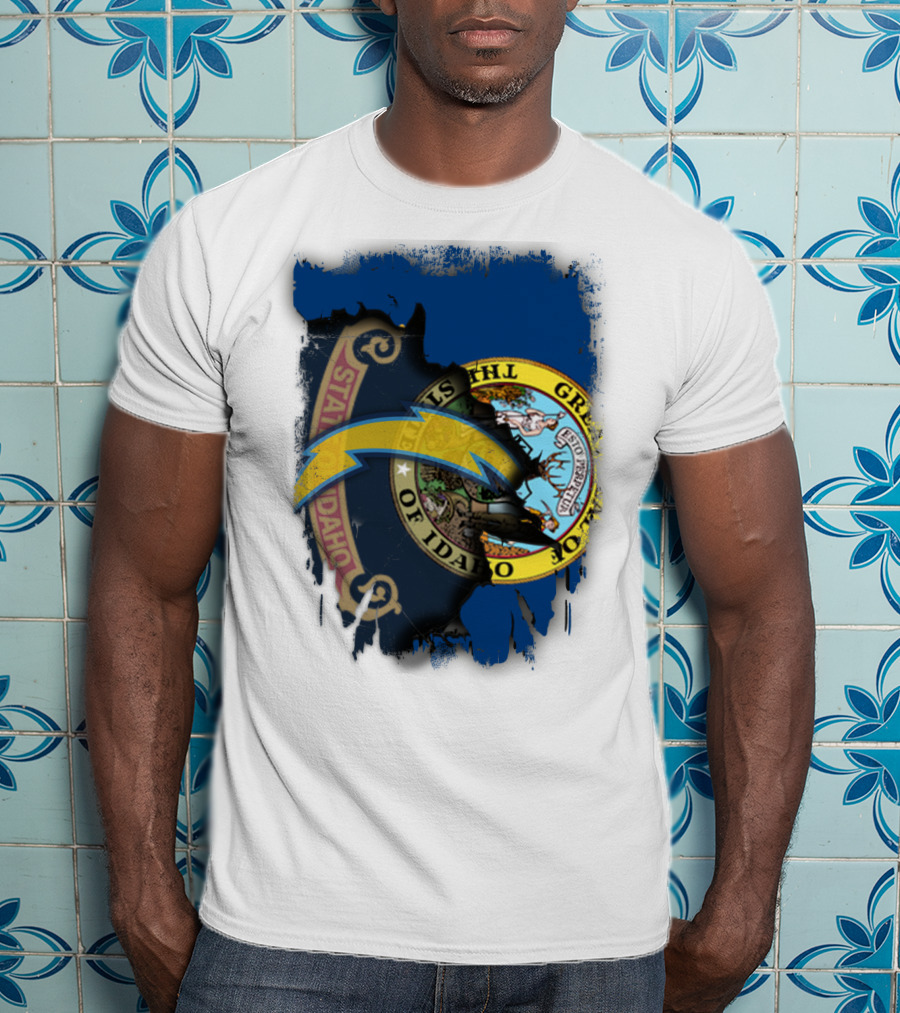 Idaho State Seal With Chargers Lightning Bolt T-Shirt