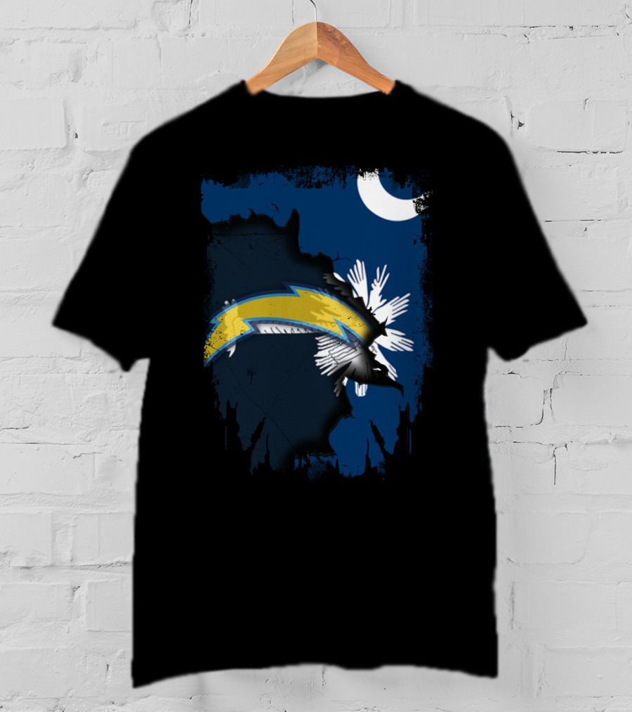 Together South Carolina Los Angeles Chargers State Flag T-Shirt