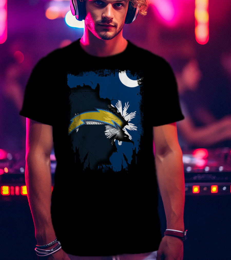 Together South Carolina Los Angeles Chargers State Flag T-Shirt