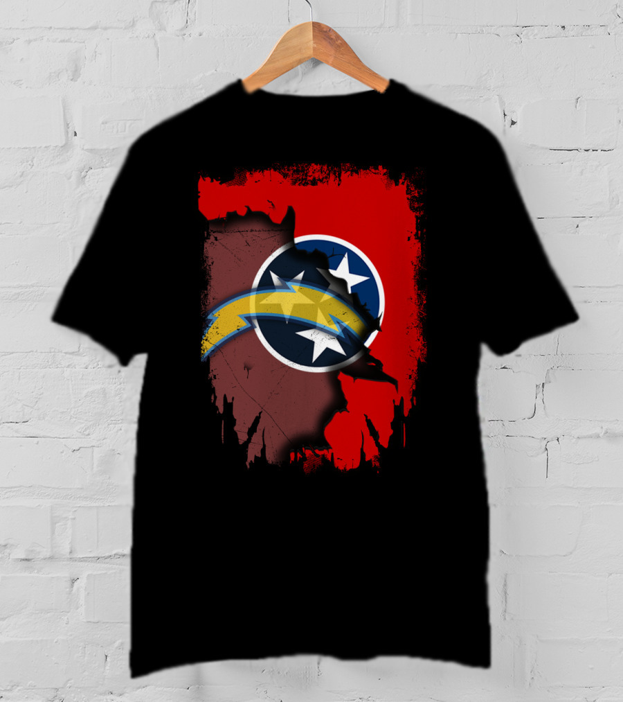Together Tennessee With Chargers And Three Stars Flag T-Shirt