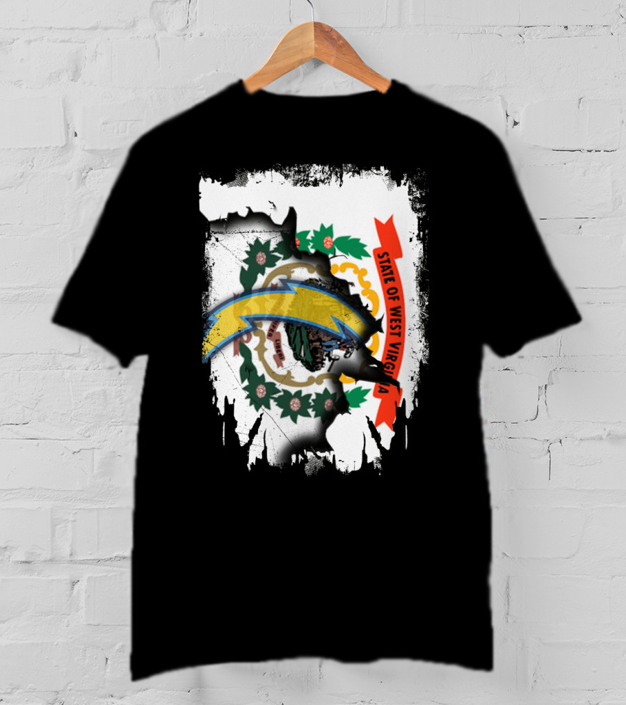 State Of West Virginia Chargers Logo Collaboration T-Shirt