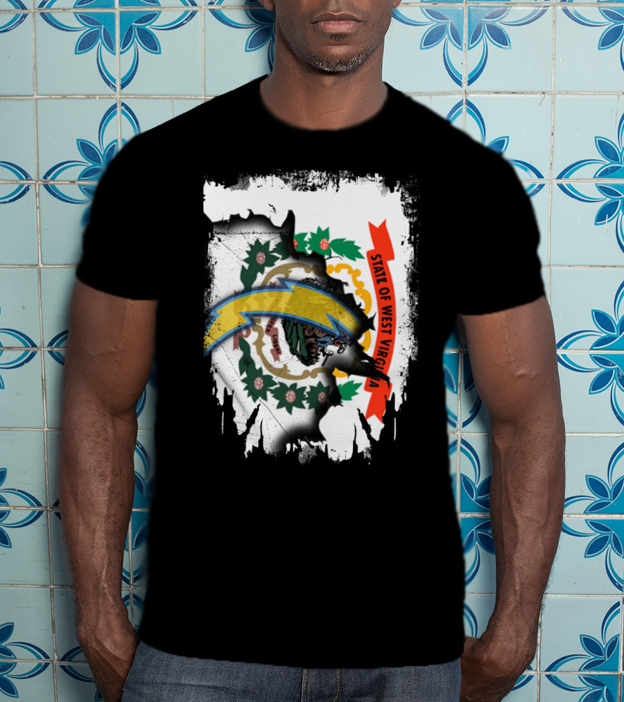 State Of West Virginia Chargers Logo Collaboration T-Shirt