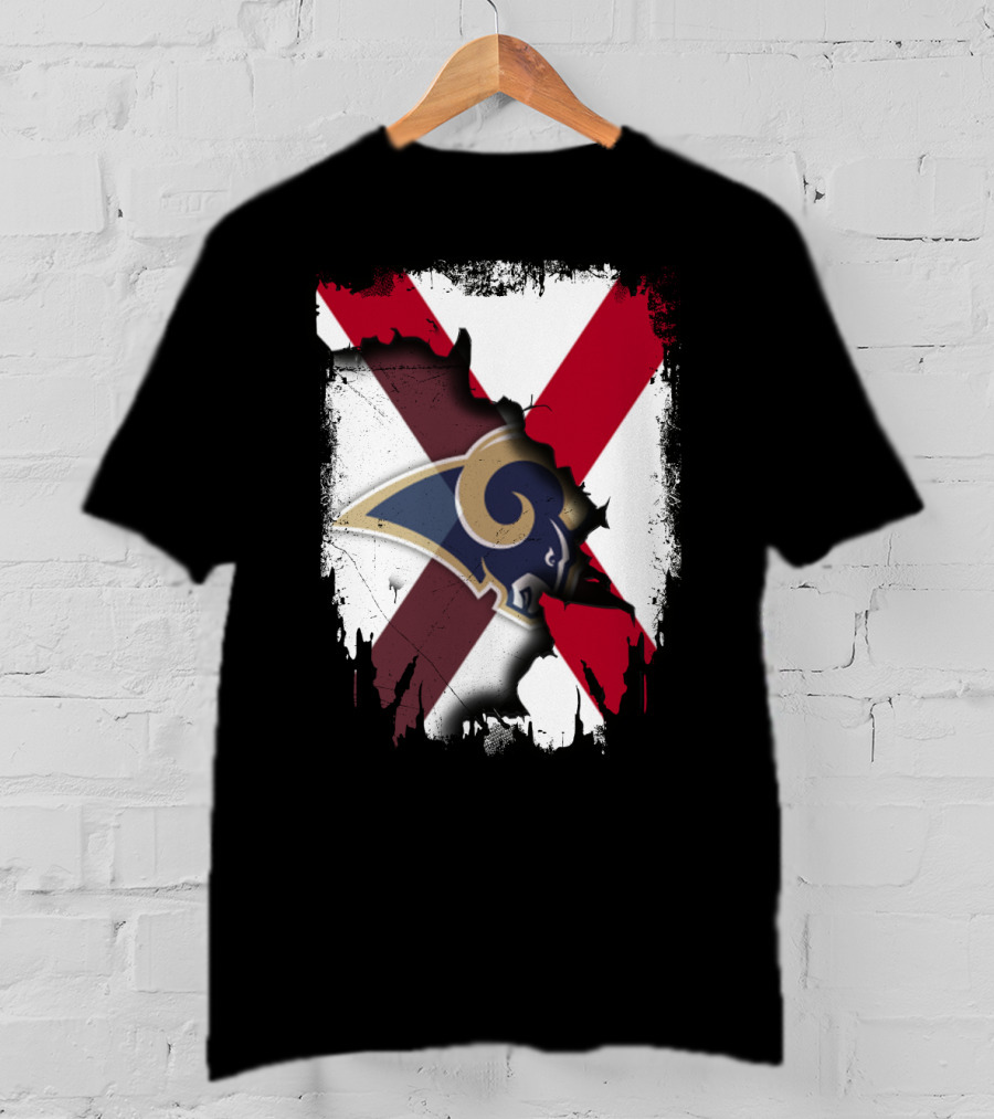 Alabama Flag With Rams Logo Together T-Shirt