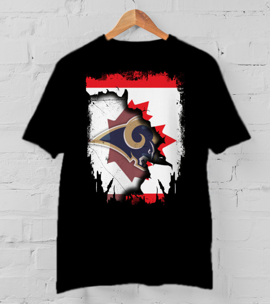 Canada With Los Angeles Rams Logo Integration T-Shirt