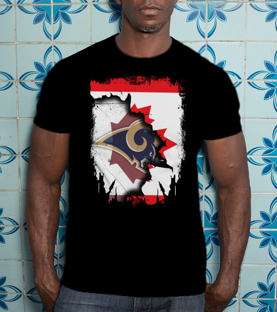 Canada With Los Angeles Rams Logo Integration T-Shirt
