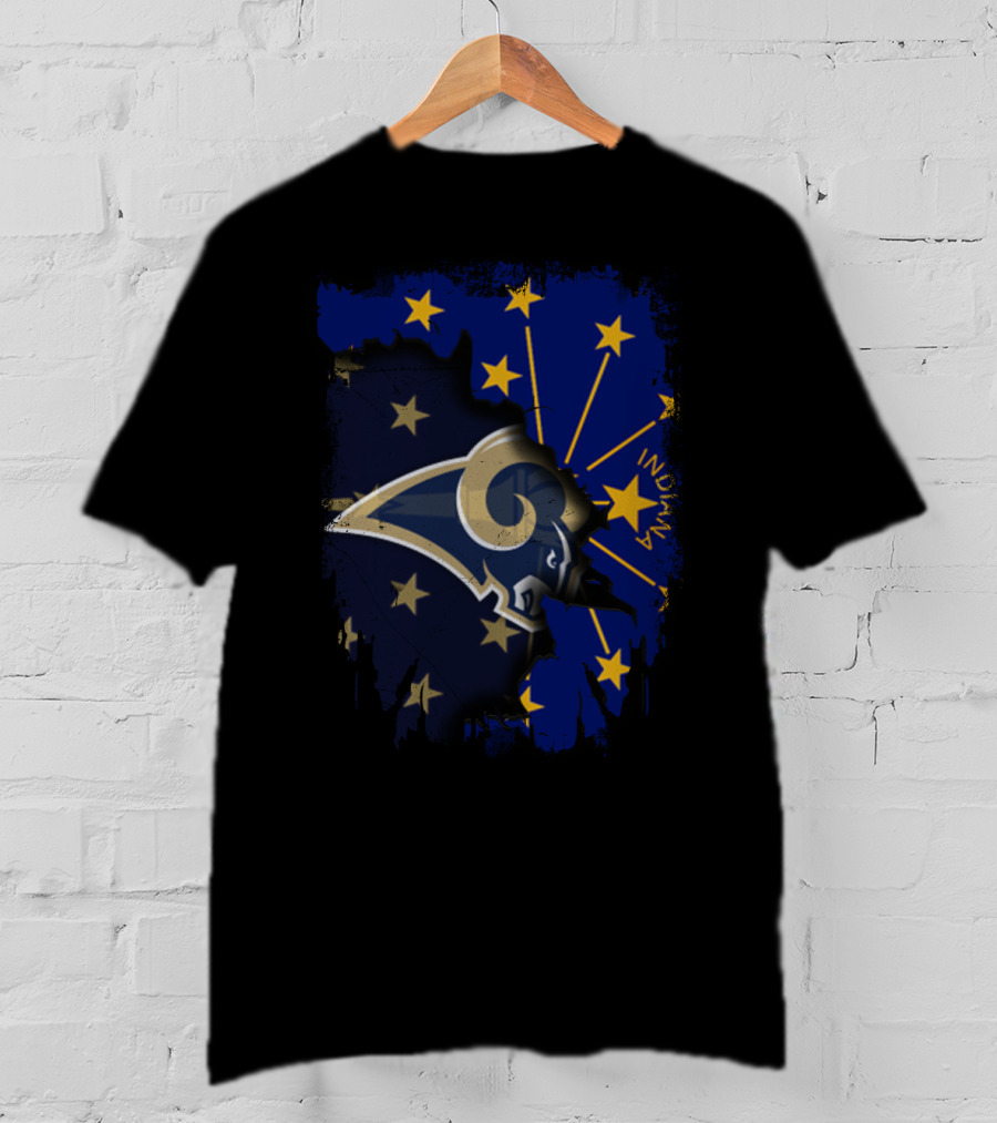 Indiana State Pride With Rams Football Spirit T-Shirt