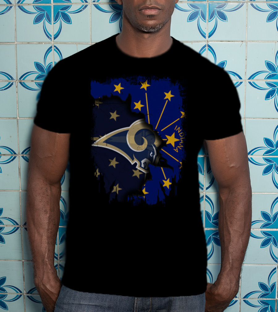 Indiana State Pride With Rams Football Spirit T-Shirt